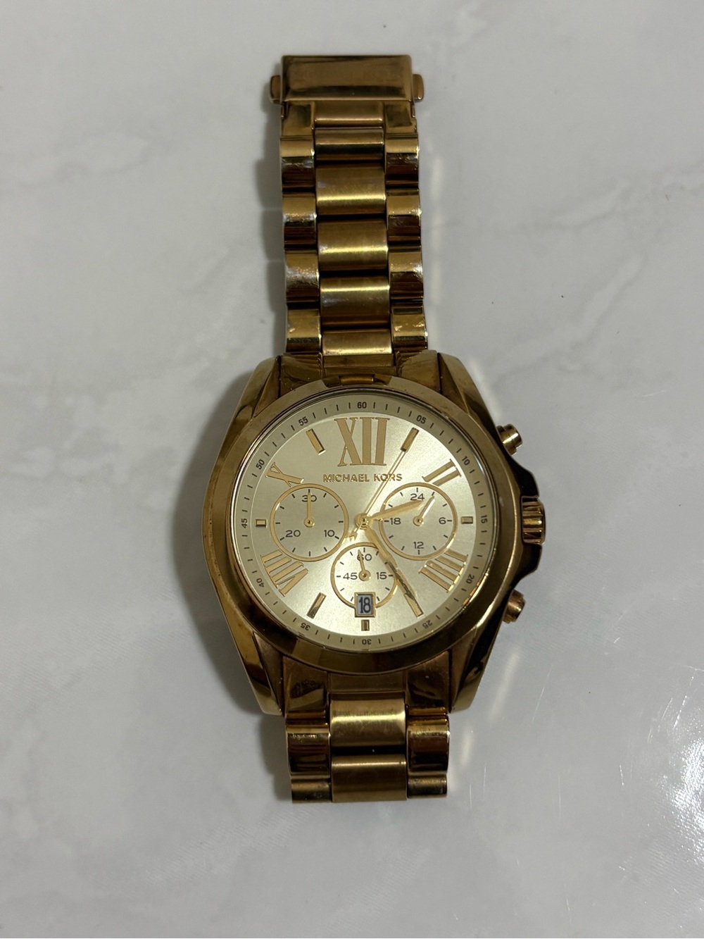 Michael Kors Gold-Tone Women Chronograph Bracelet Watch